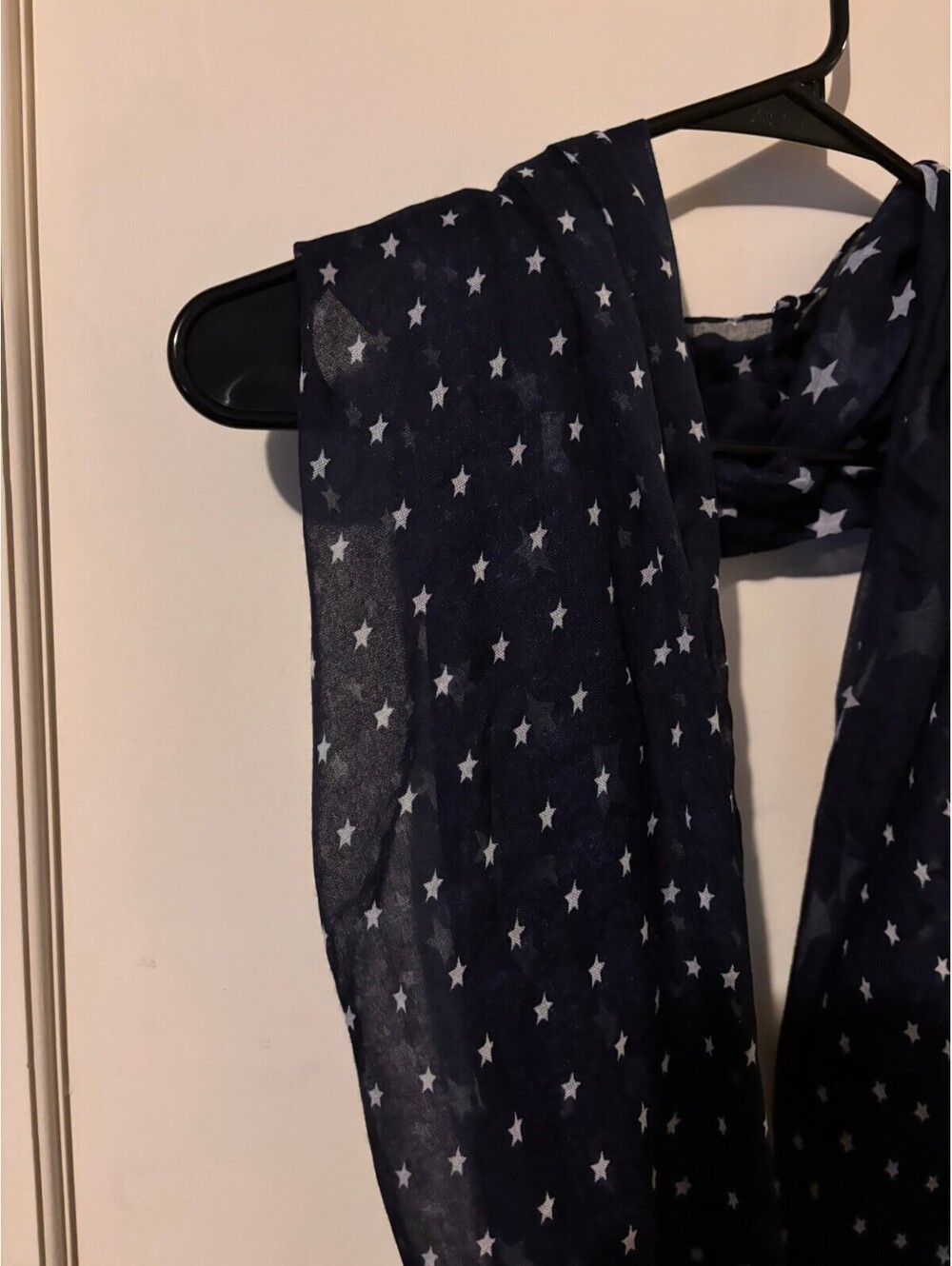 Navy Blue Star Pattern Infinity Scarf - Picture 3 of 3